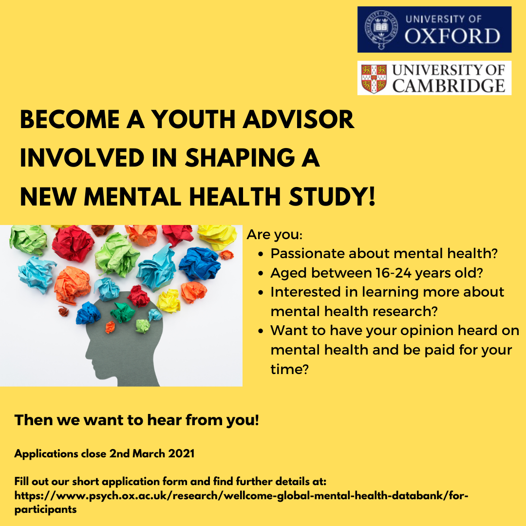Youth Advisor for Mental Health Study